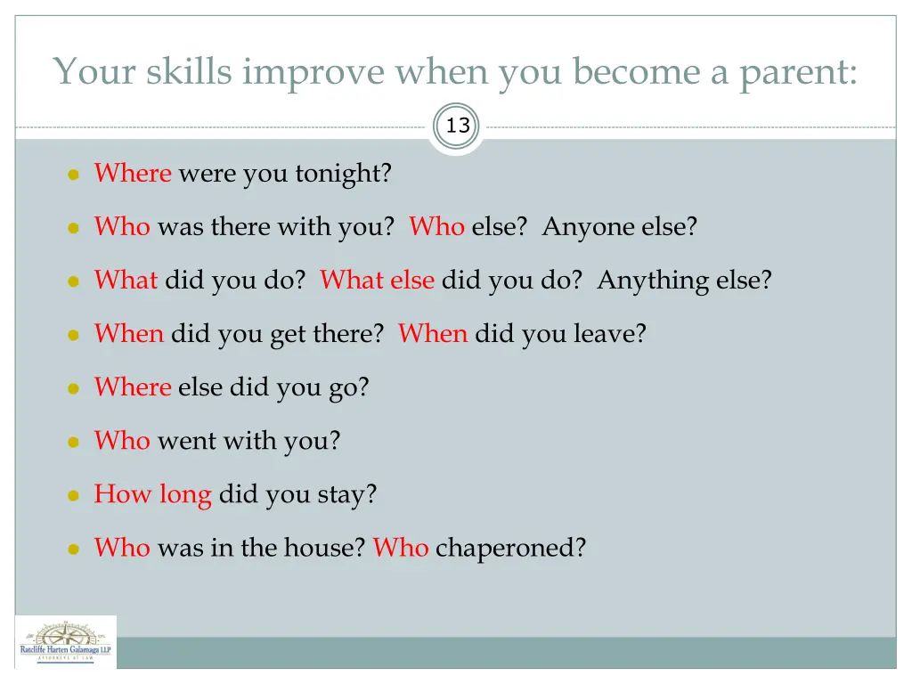 your skills improve when you become a parent