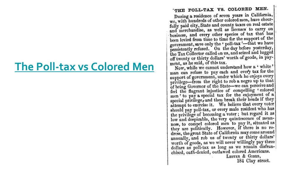 the poll tax vs colored men