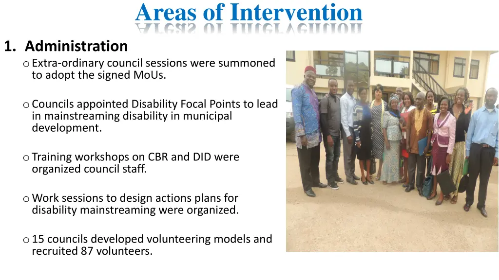 areas of intervention