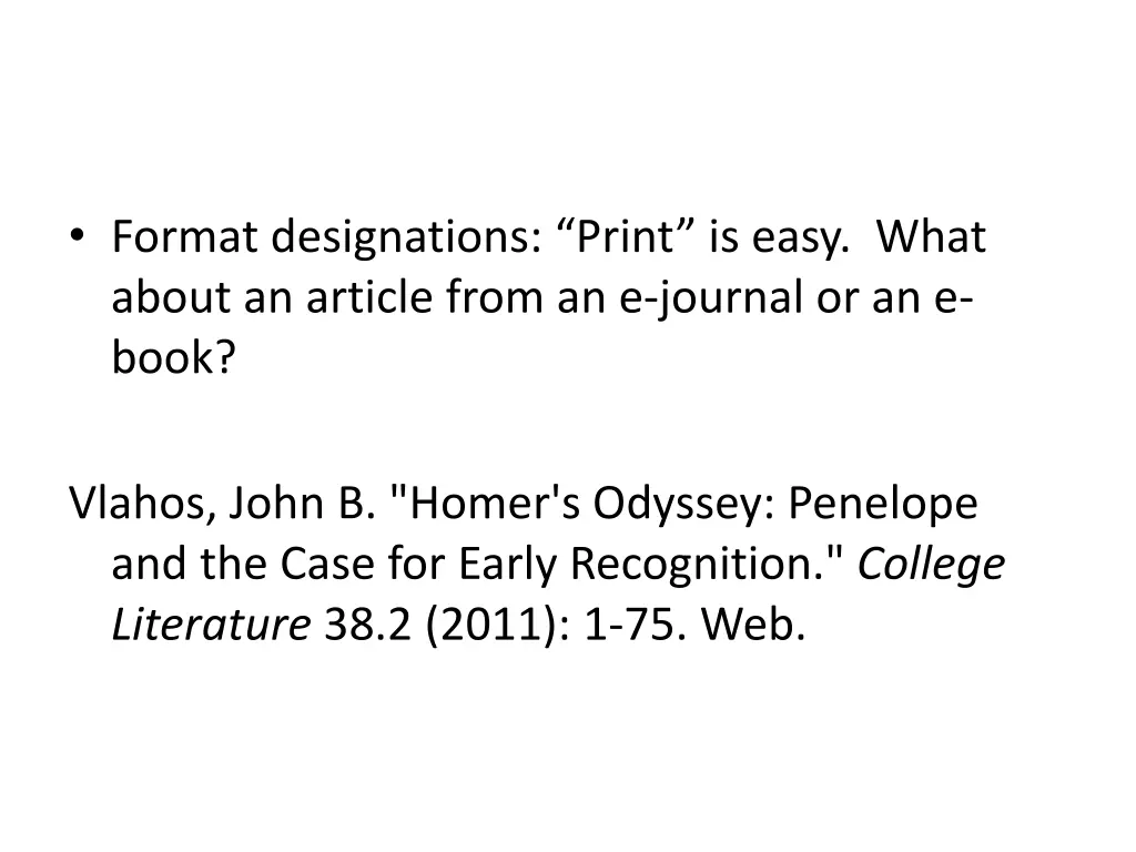 format designations print is easy what about