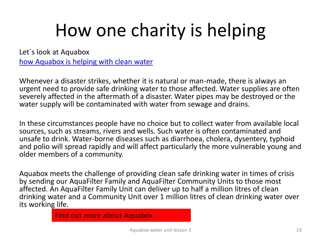 how one charity is helping