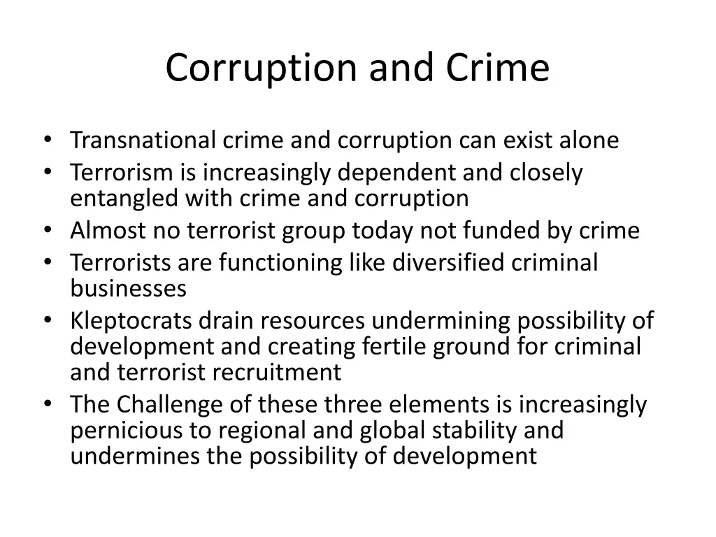 corruption and crime