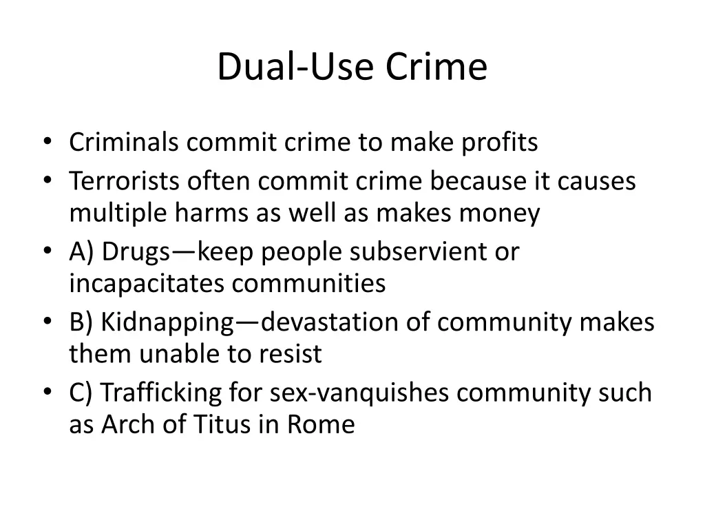 dual use crime