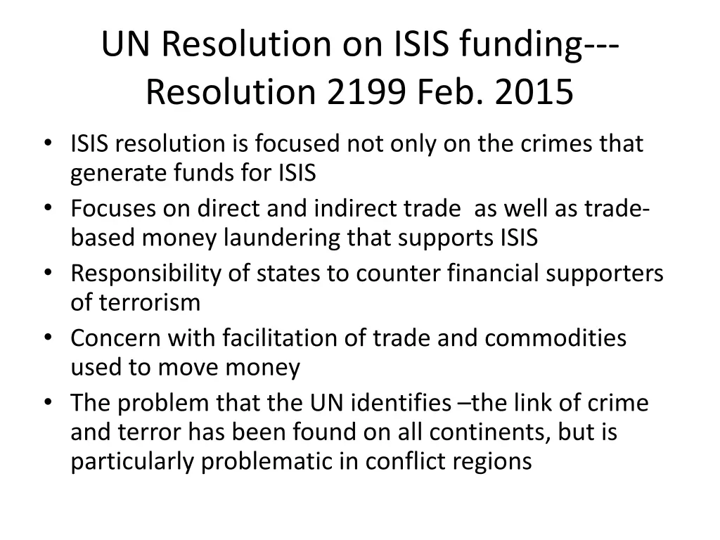 un resolution on isis funding resolution 2199