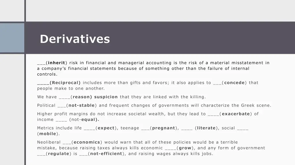 derivatives