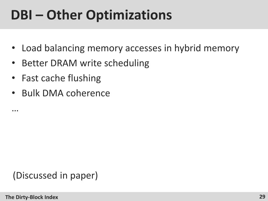 dbi other optimizations