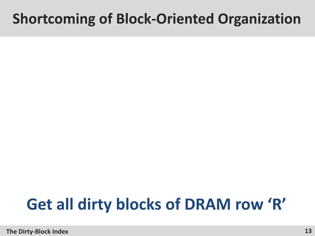 shortcoming of block oriented organization