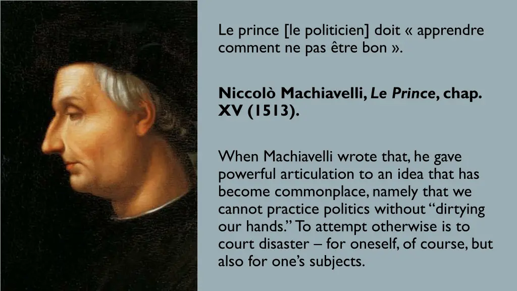 le prince le politicien doit apprendre comment