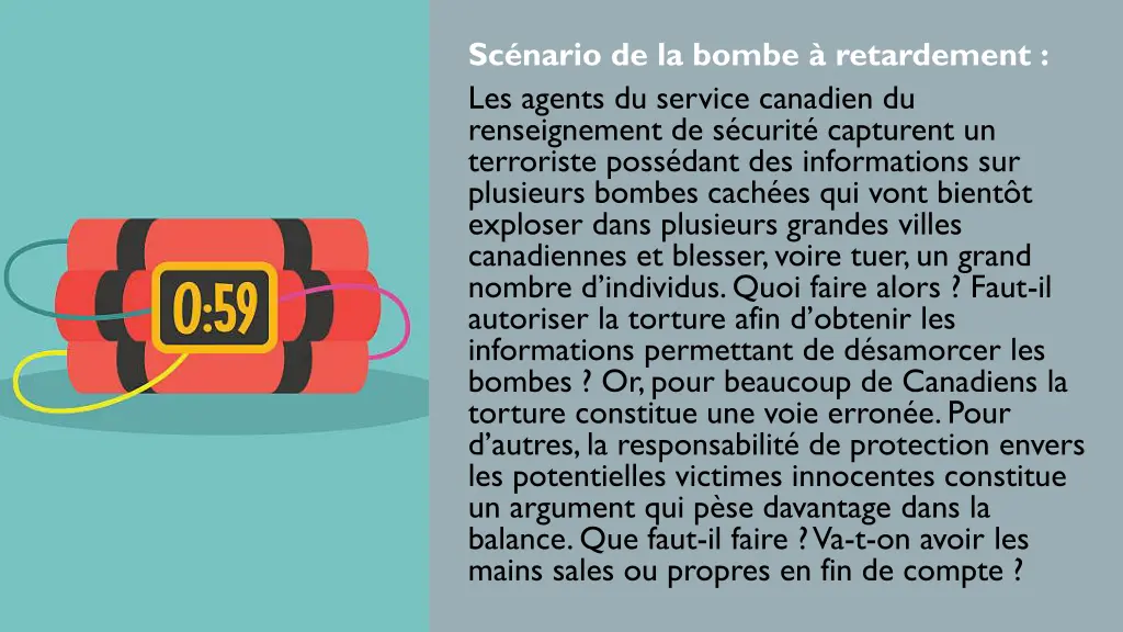 sc nario de la bombe retardement les agents