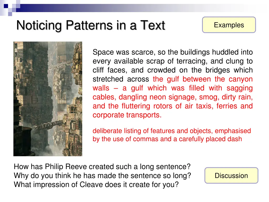 noticing patterns in a text 2