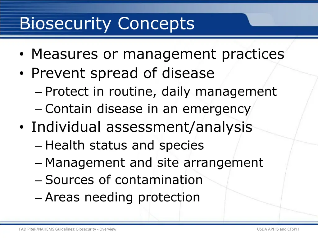 biosecurity concepts