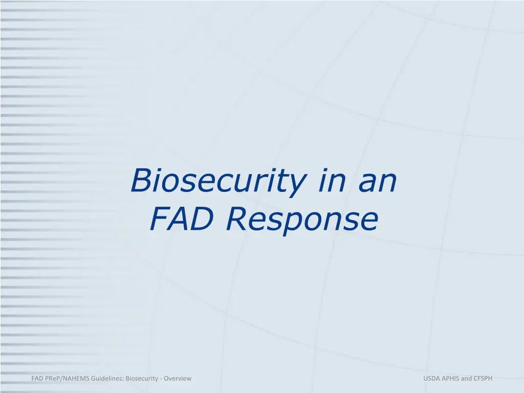 biosecurity in an fad response