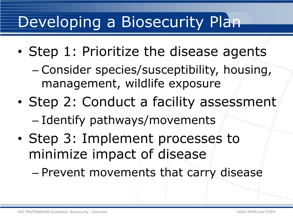 developing a biosecurity plan 1