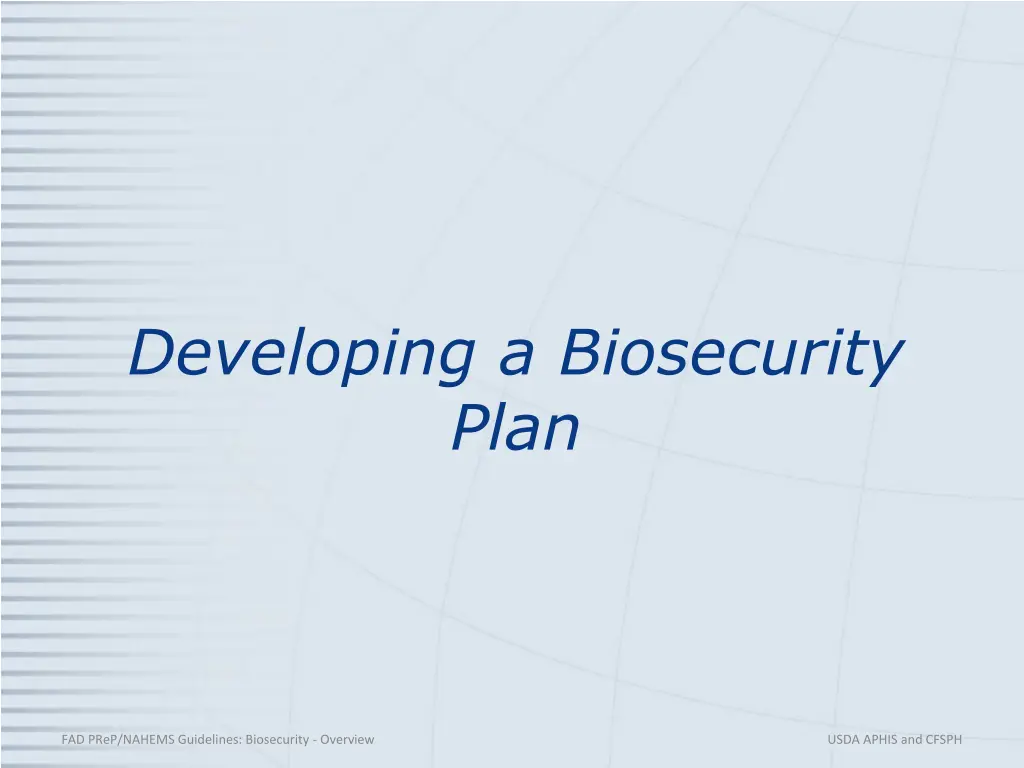 developing a biosecurity plan