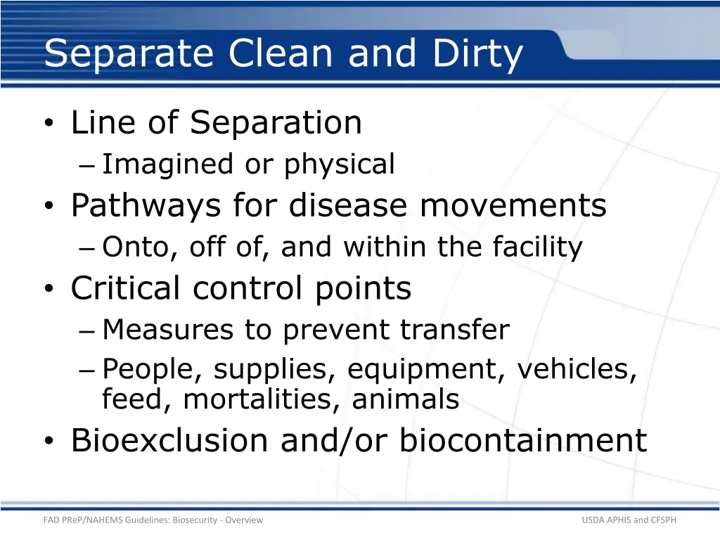 separate clean and dirty