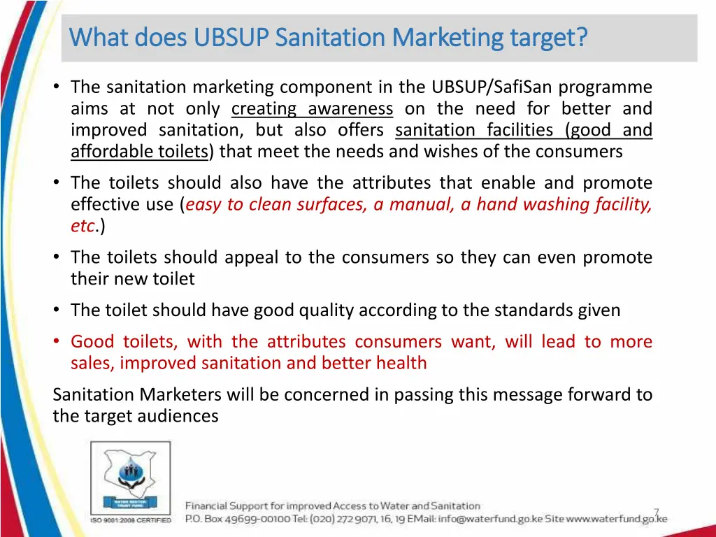 what does ubsup sanitation marketing target what