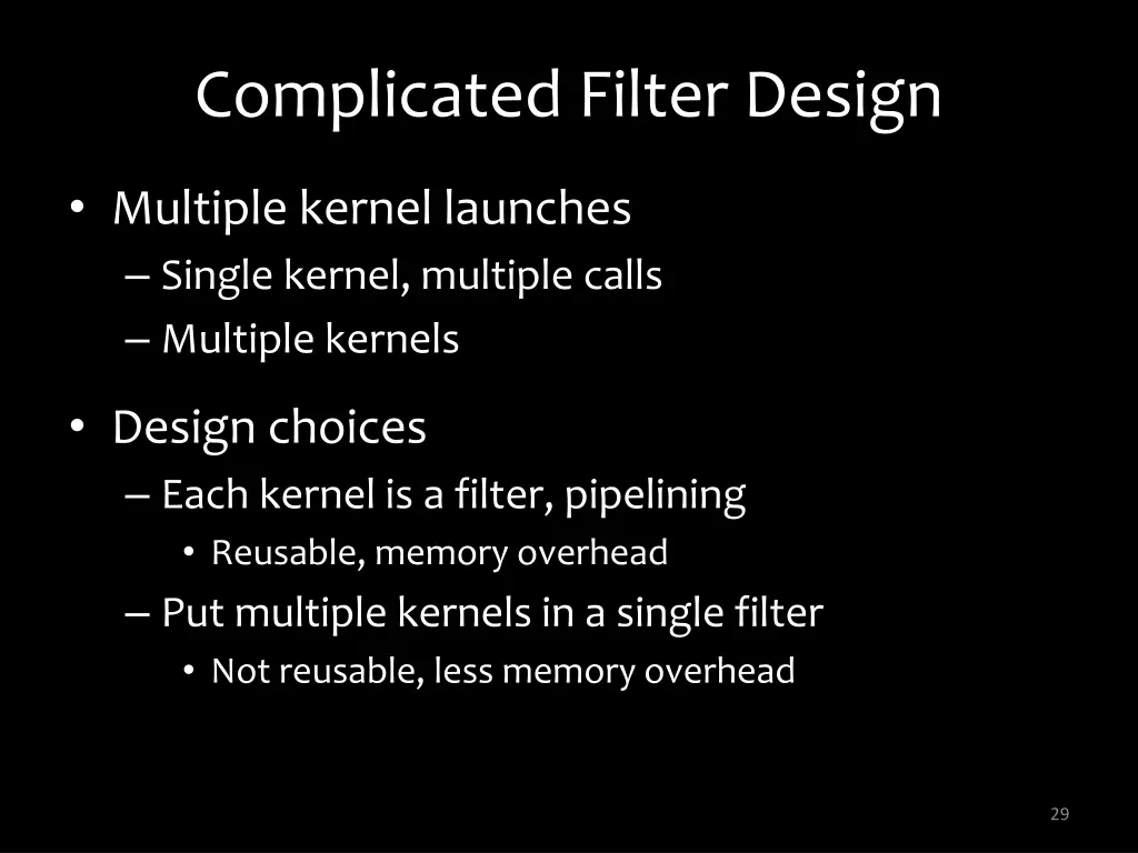 complicated filter design