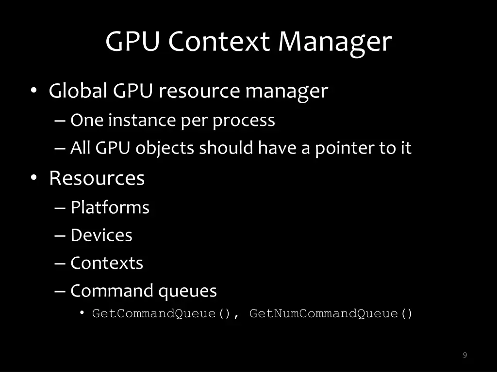 gpu context manager