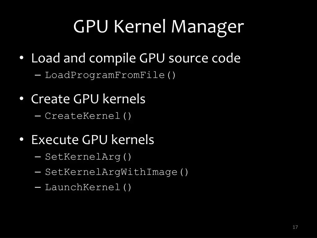 gpu kernel manager