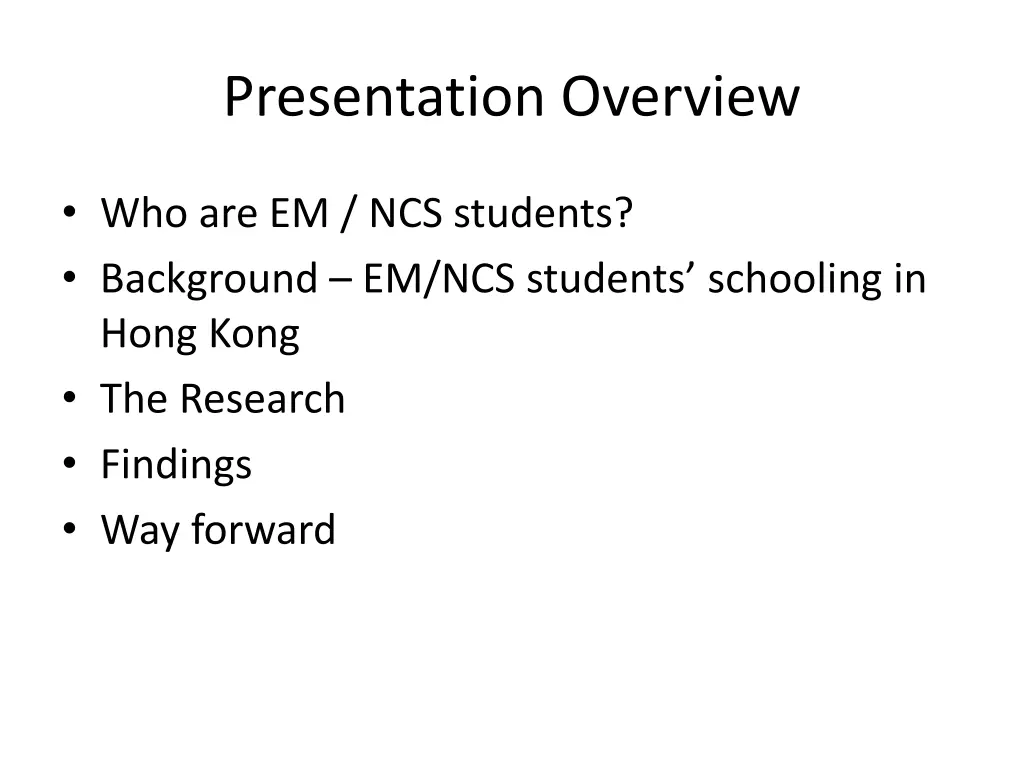 presentation overview