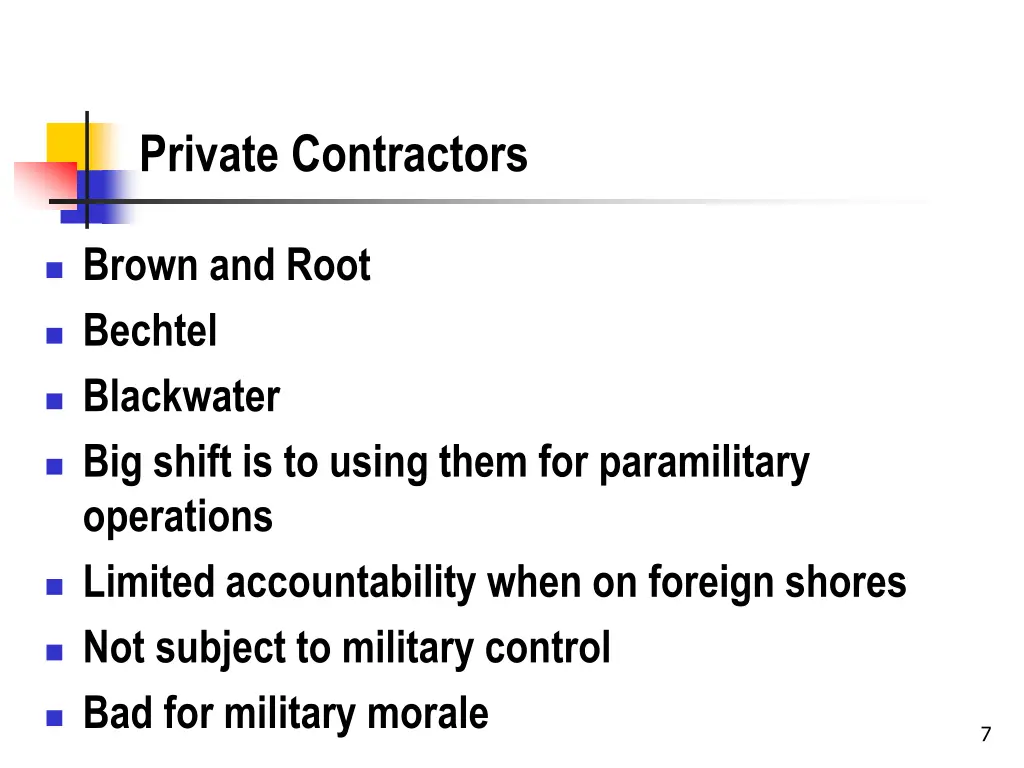 private contractors