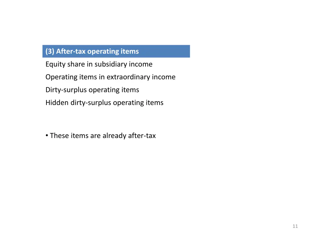 3 after tax operating items