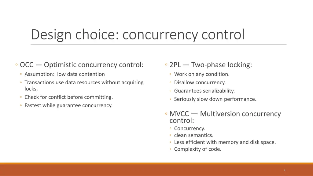 design choice concurrency control