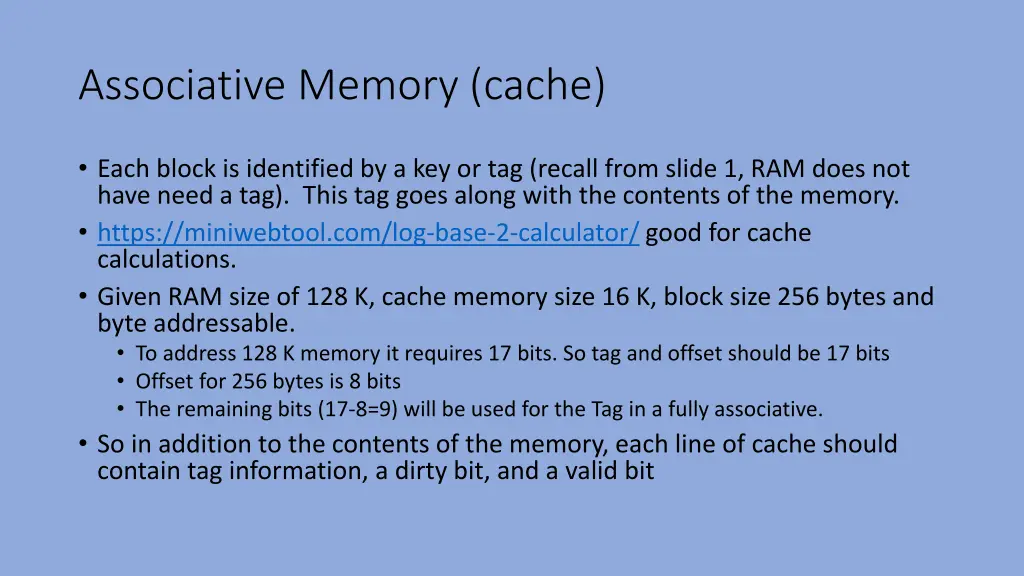 associative memory cache