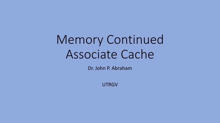 memory continued associate cache