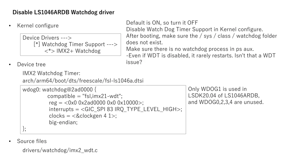 disable ls1046ardb watchdog driver