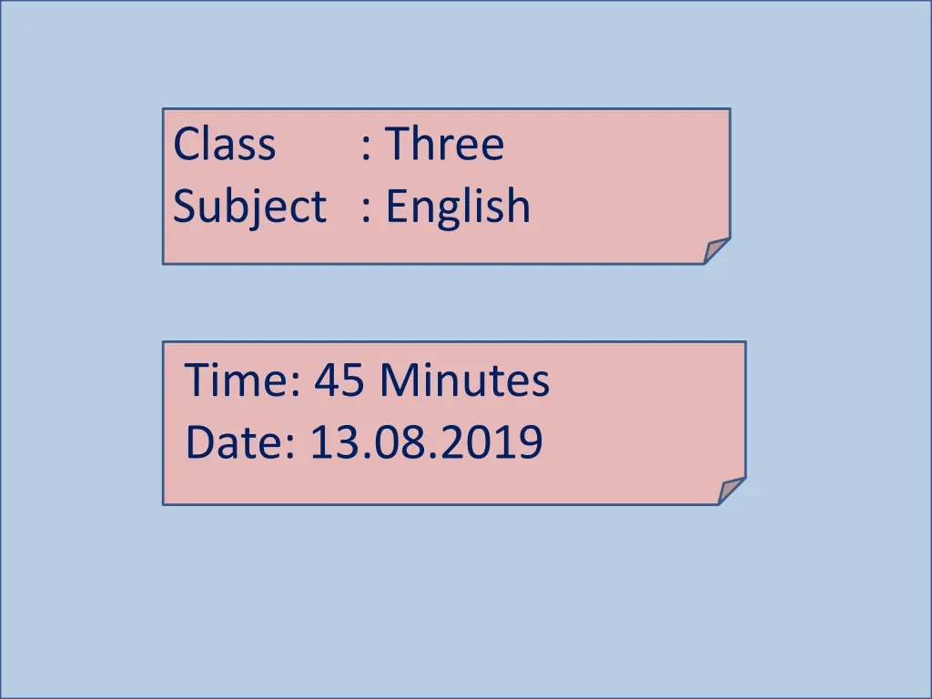 class subject english