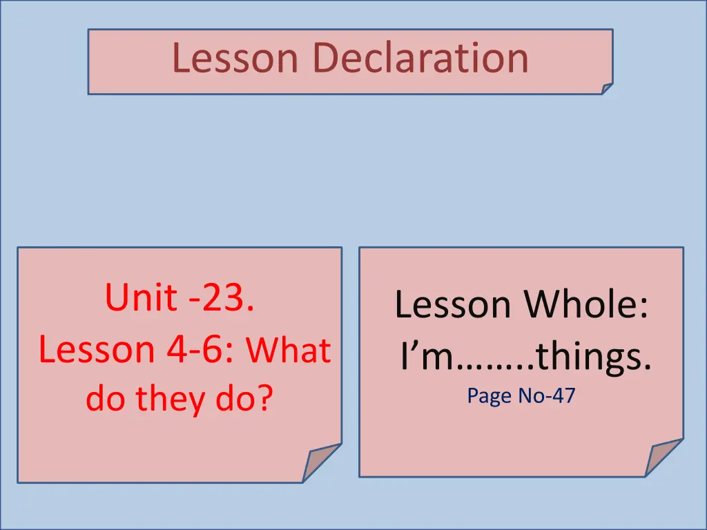 lesson declaration