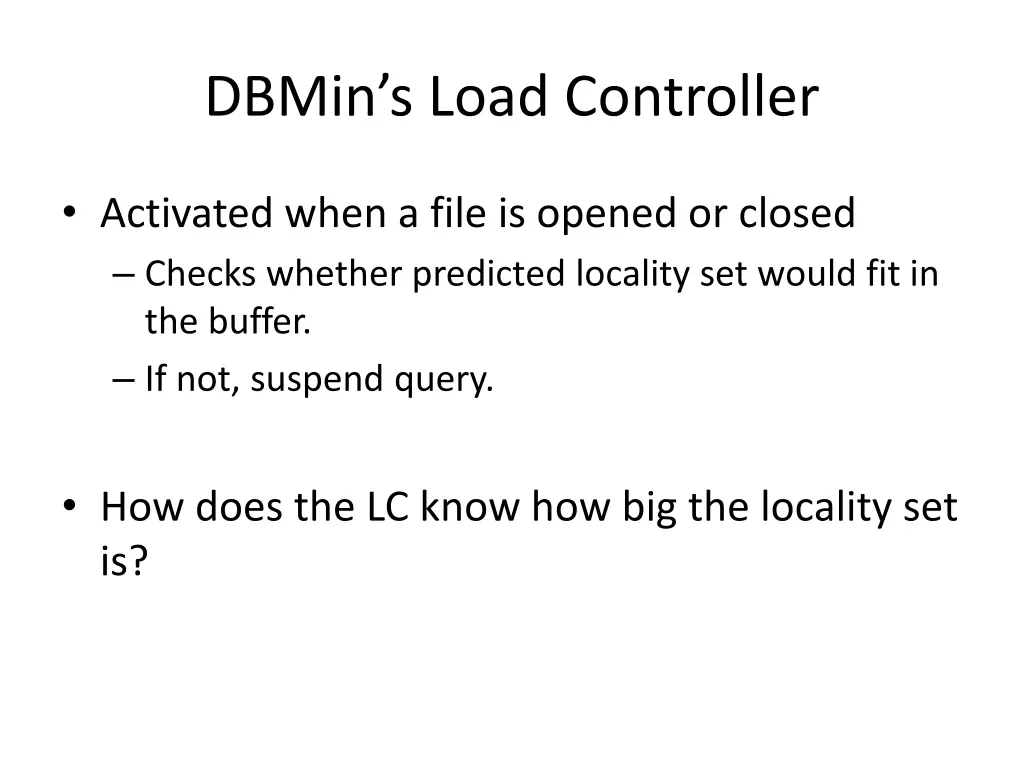 dbmin s load controller