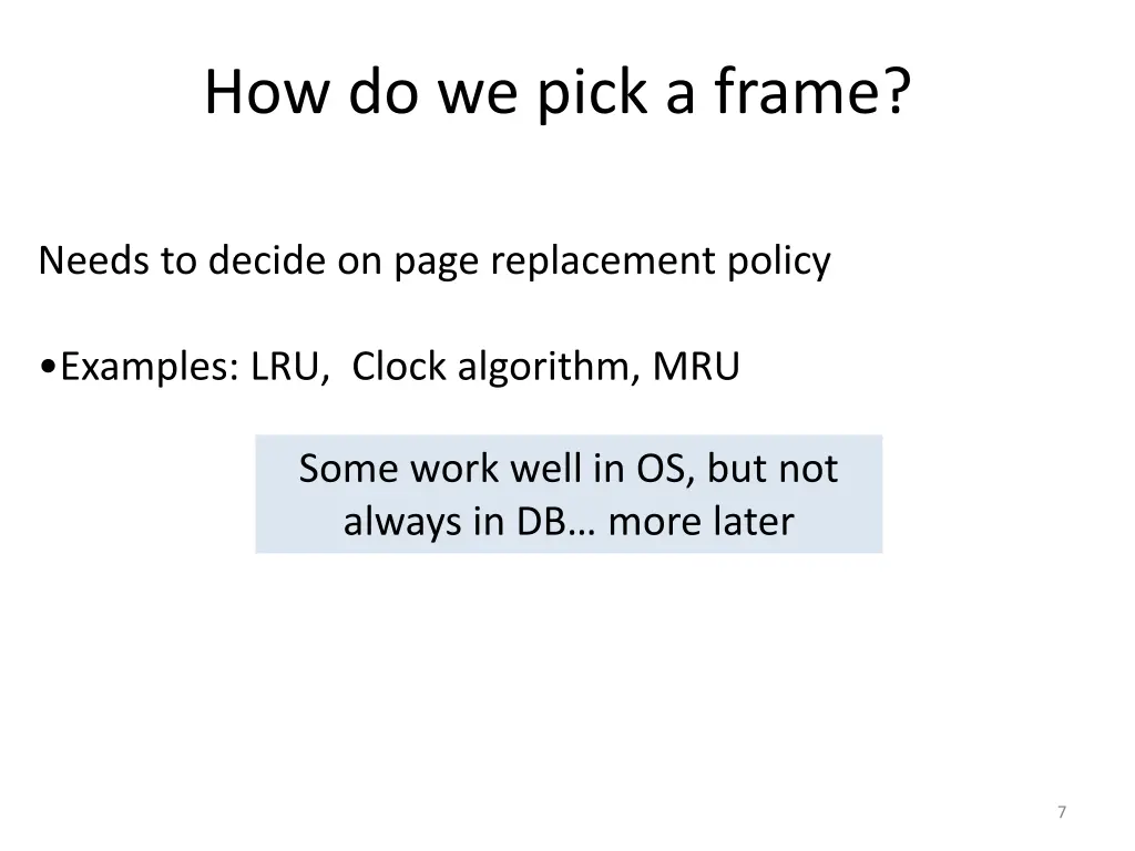 how do we pick a frame