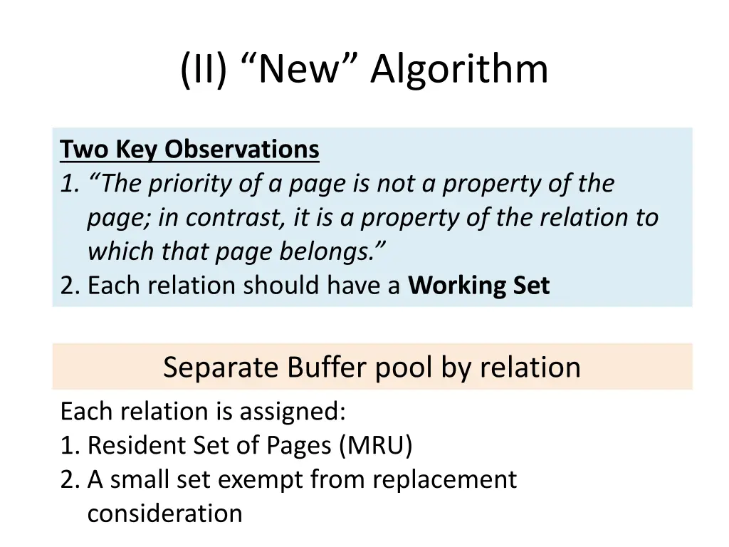 ii new algorithm