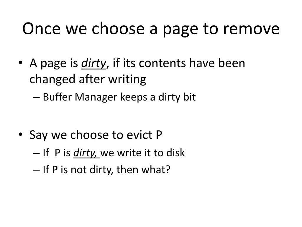 once we choose a page to remove