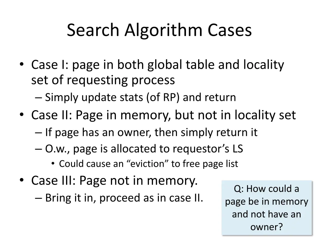 search algorithm cases