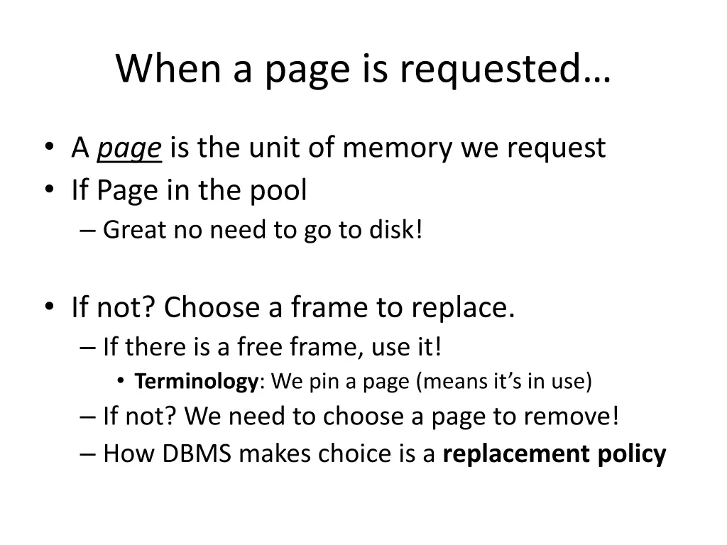 when a page is requested