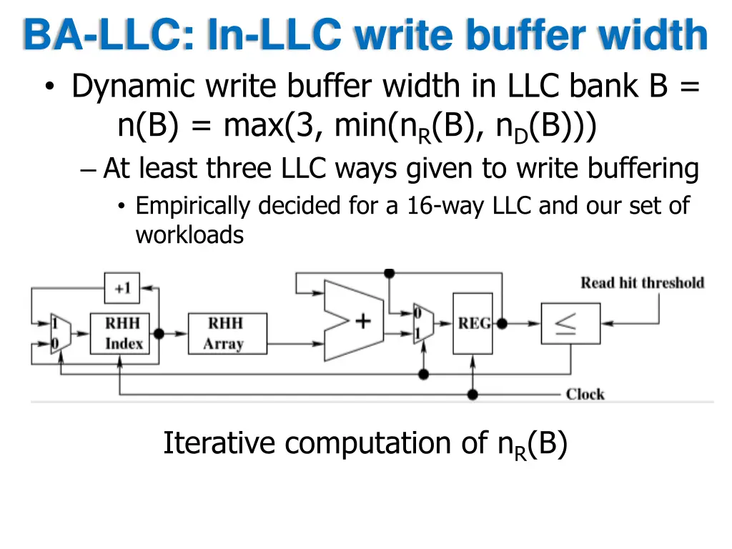 ba llc in llc write buffer width dynamic write