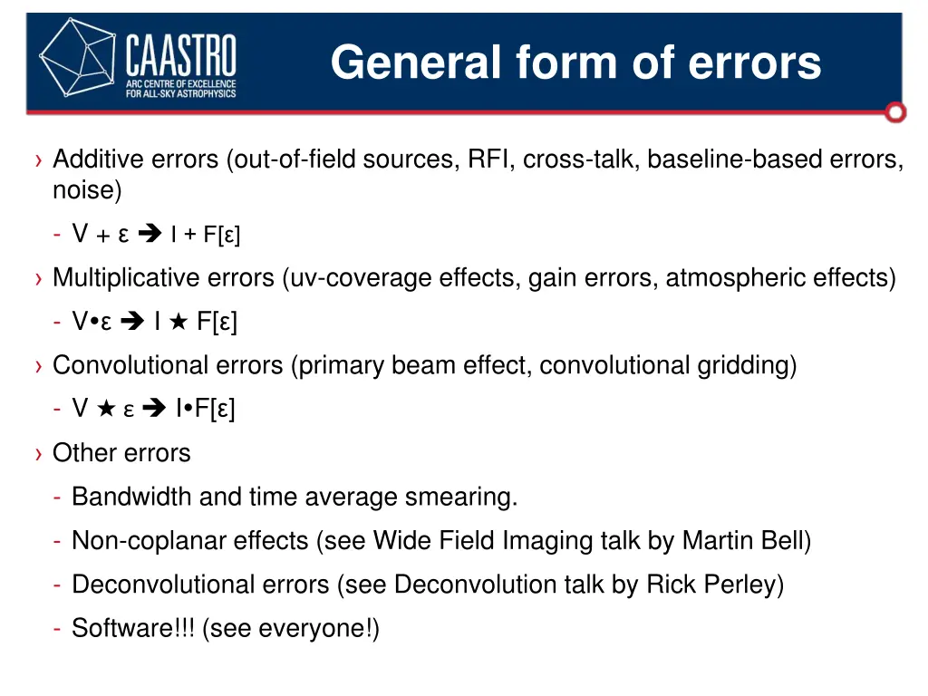 general form of errors