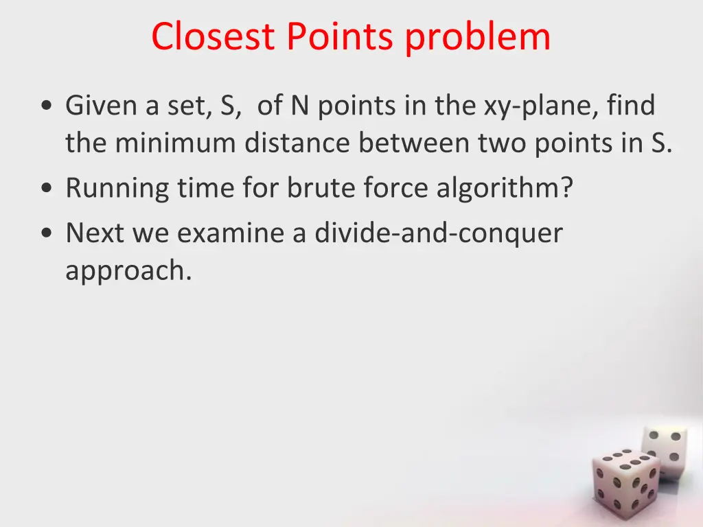 closest points problem