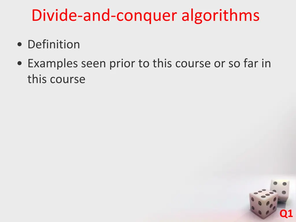 divide and conquer algorithms 1