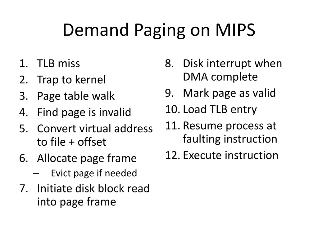 demand paging on mips