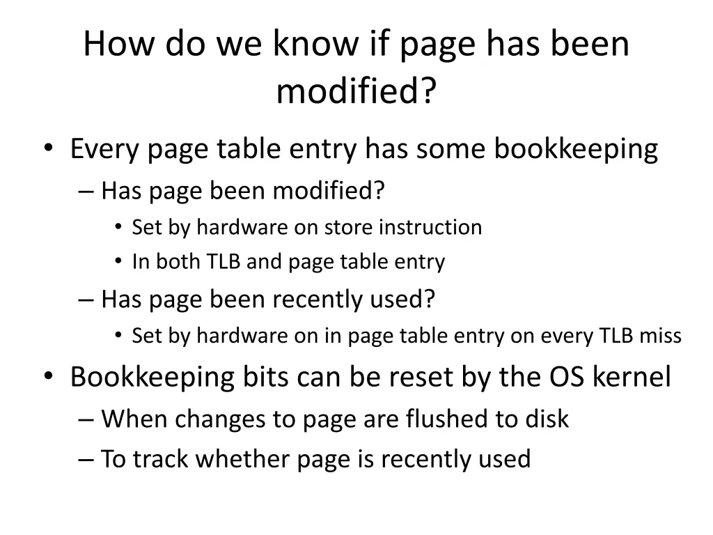 how do we know if page has been modified