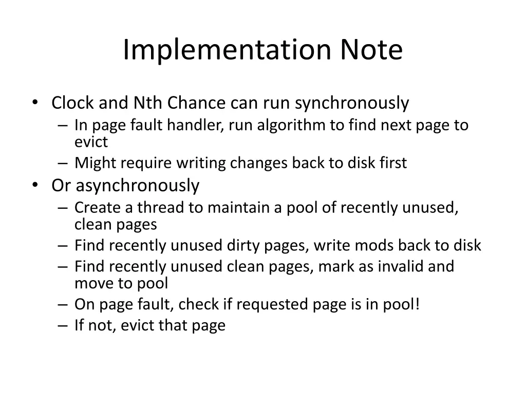 implementation note