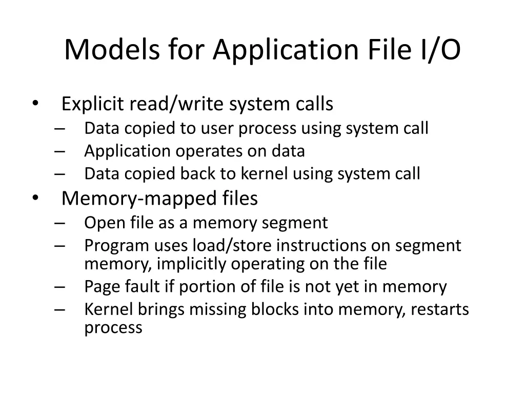 models for application file i o