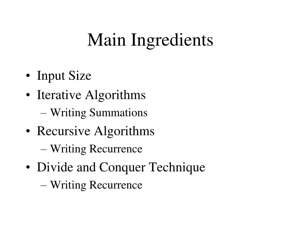 main ingredients