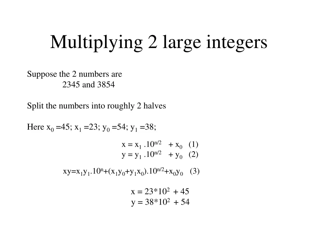 multiplying 2 large integers