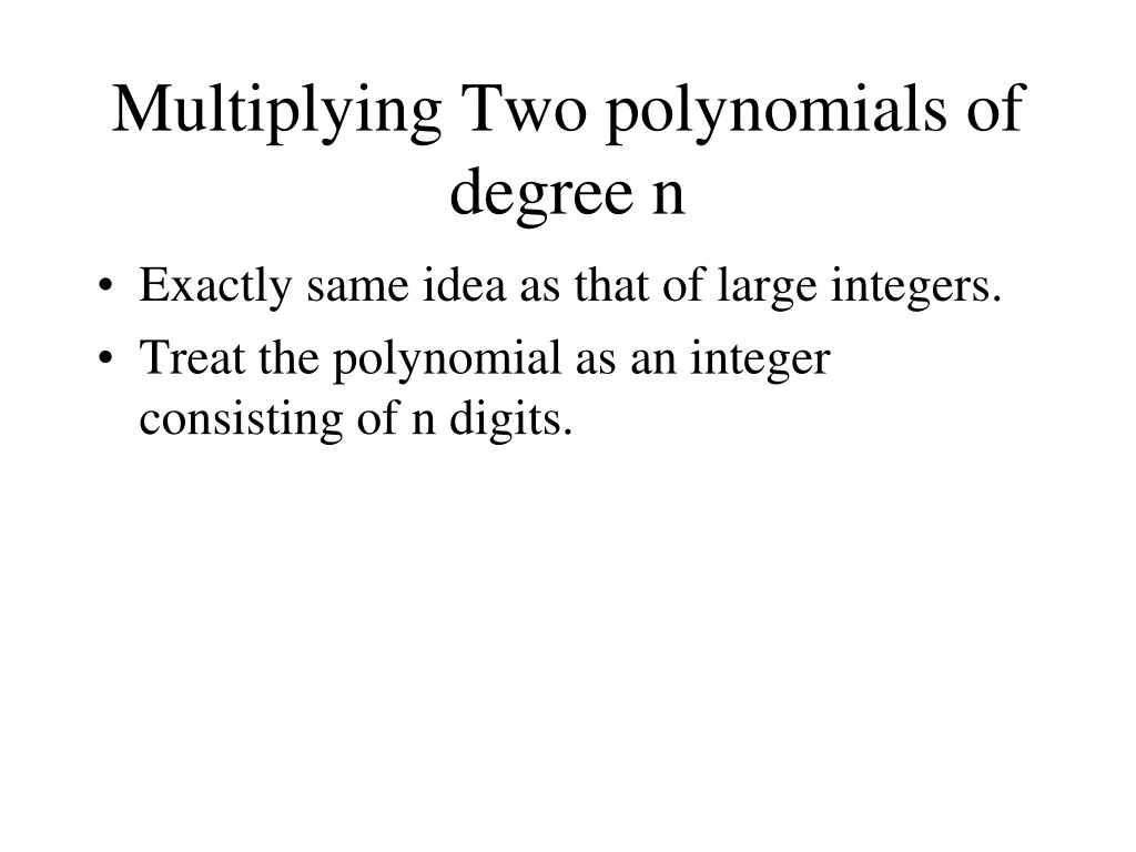 multiplying two polynomials of degree n