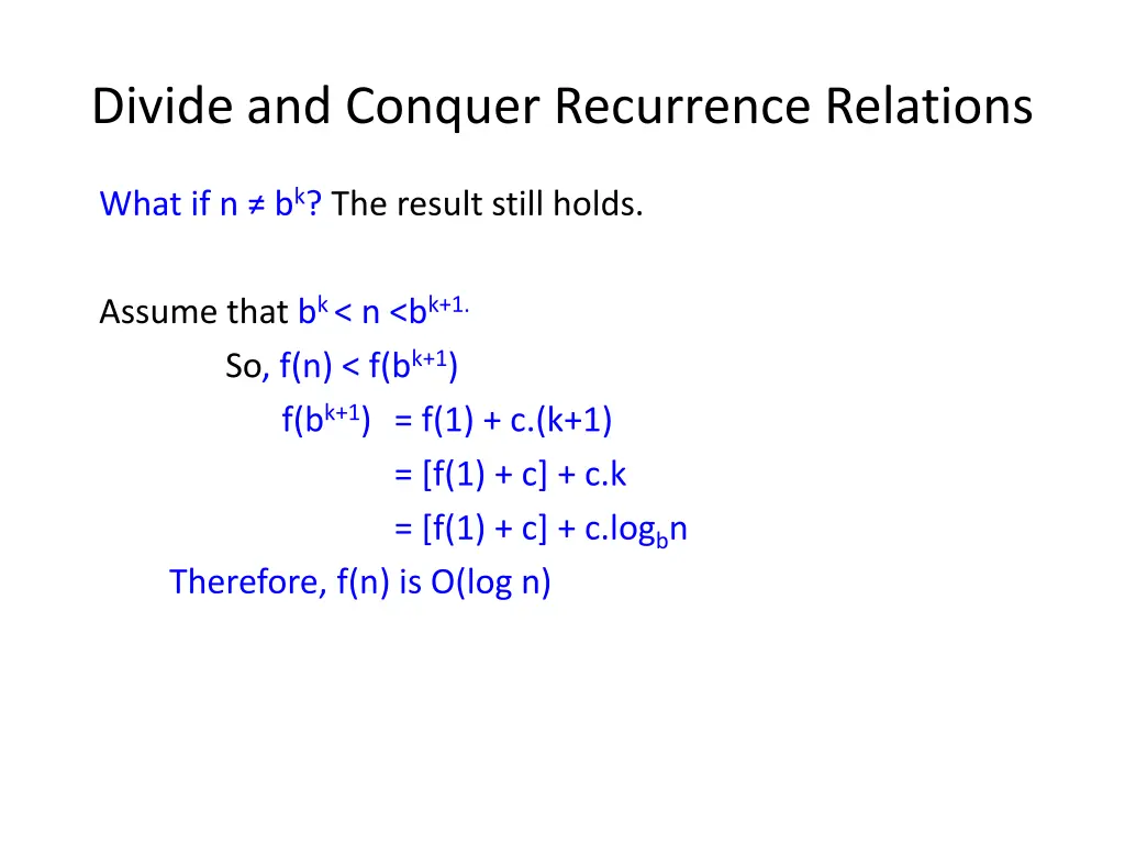 divide and conquer recurrence relations 5